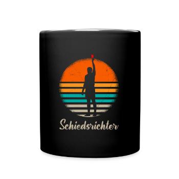 Vintage Schiedsrichter rote Karte Schiri - Tasse einfarbig - Schwarz - Vorne