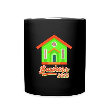 Bauherr 2023 Richtfest Eigenheim - Tasse einfarbig - Schwarz - Vorne