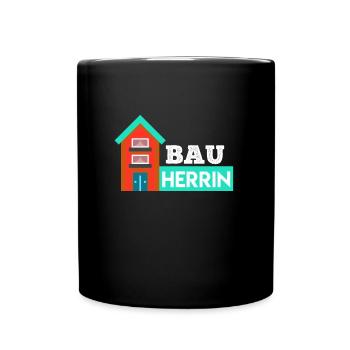 Bauherrin Eigenheim Hausbauer - Tasse einfarbig - Schwarz - Vorne