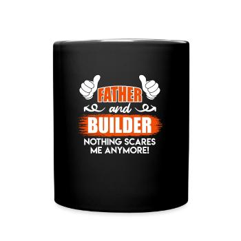 Father and builder Papa Eigenheim - Full Colour Mug - black - Front