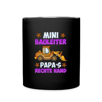 Eigenheim Kinder Spruch Bauleiter - Tasse einfarbig - Schwarz - Vorne