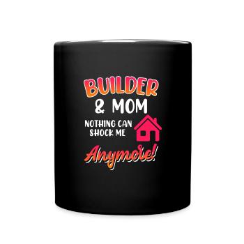 Constructeur et maman Maison - Mug uni - noir - Devant