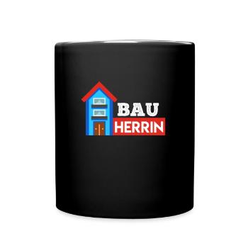 Bauherrin Eigenheim Hausbauer - Tasse einfarbig - Schwarz - Vorne