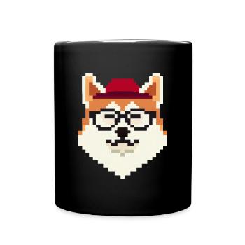 Akita Inu Pixel Art Amoureux des chiens Shiba - Mug uni - noir - Devant