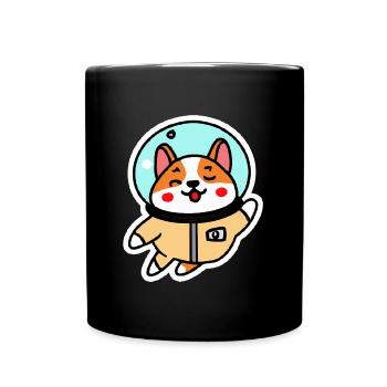 Corgi Space Traveller Dog Lover Puppy - Mug uni - noir - Devant