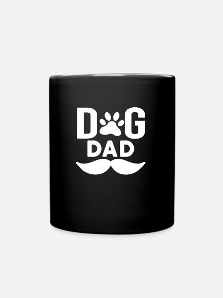 Hund Papa - Tasse einfarbig - Schwarz