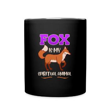 Fox is my Spirit Animal Fuchs - Full Colour Mug - black - Front