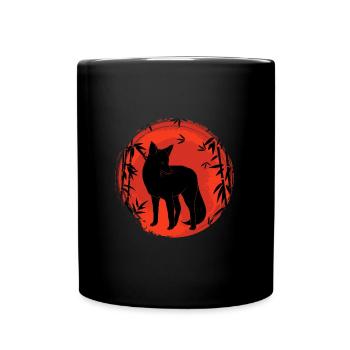 Kitesune Chasse au renard japonais - Mug uni - noir - Devant