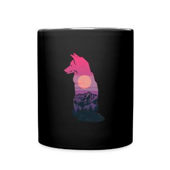 Fuchs Jagd Jäger - Tasse einfarbig - Schwarz - Vorne