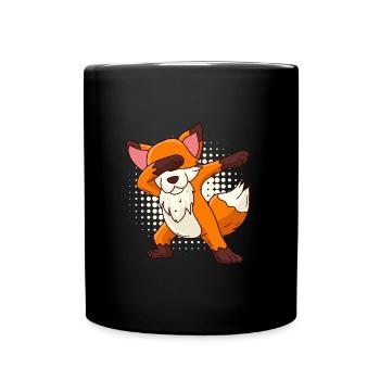 Dabbing Fuchs Kinder - Tasse einfarbig - Schwarz - Vorne