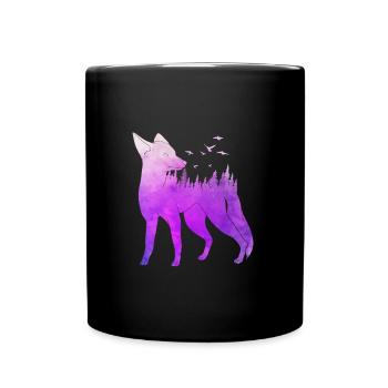 Fox Forest Design Chasse au chasseur de renards - Mug uni - noir - Devant
