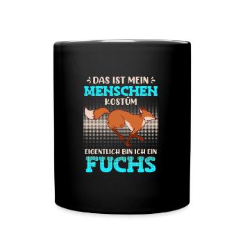 Das ist mein Menschen Kostüm - Tasse einfarbig - Schwarz - Vorne