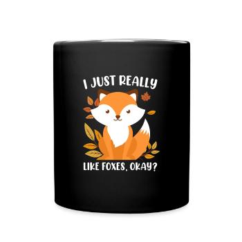 J’aime beaucoup les renards renards enfants - Mug uni - noir - Devant