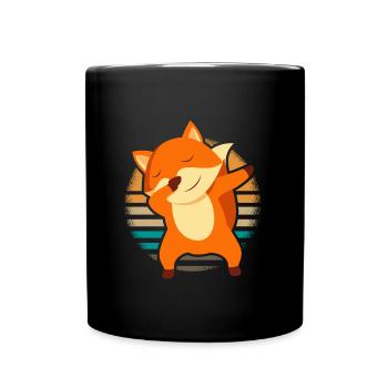 Vintage Fuchs Dabbing Fox Fuchs - Tasse einfarbig - Schwarz - Vorne