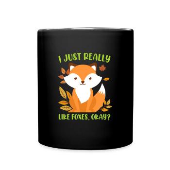 J’aime beaucoup les renards renards enfants - Mug uni - noir - Devant