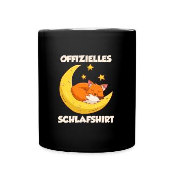 Offizielles Fuchs Schlafshirt Schlaf - Tasse einfarbig - Schwarz - Vorne