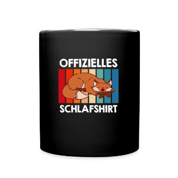 Offizielles Schlafshirt Fuchs Schlaf - Tasse einfarbig - Schwarz - Vorne