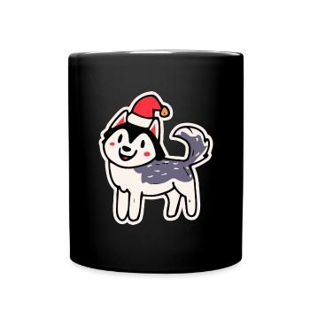 Noël Husky Chien Malamute - Mug uni - noir - Devant