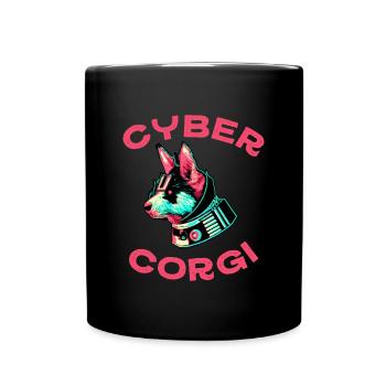Cyber-Corgi Chien Gallois - Mug uni - noir - Devant
