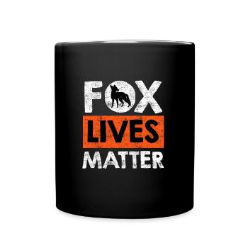 Fox lives Matter Fuchsleben sind wichtig - Tasse einfarbig - Schwarz - Vorne