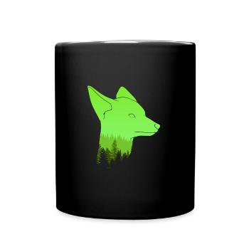 Fuchskopf Fuchs - Tasse einfarbig - Schwarz - Vorne