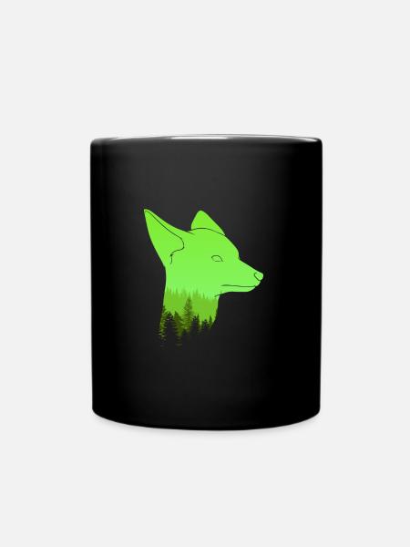 Fuchskopf Fuchs - Tasse einfarbig - Schwarz