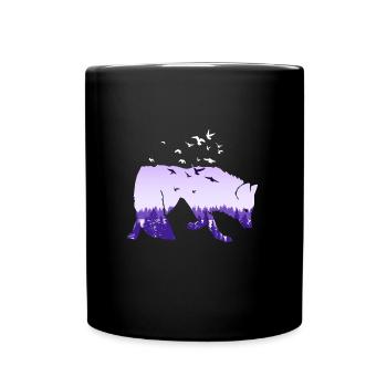 Fuchs Silhouette Fuchsjagd Jäger Jagd Natur Herbst - Tasse einfarbig - Schwarz - Vorne