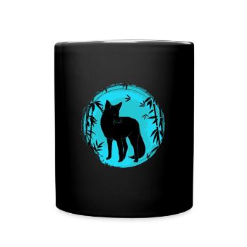 Kitesune japanischer Fuchs Fuchsjagd - Tasse einfarbig - Schwarz - Vorne