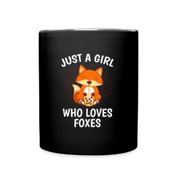 Damen Fuchs Kinder Fuchs - Tasse einfarbig - Schwarz - Vorne