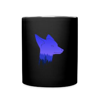 Fuchskopf Fuchs - Tasse einfarbig - Schwarz - Vorne