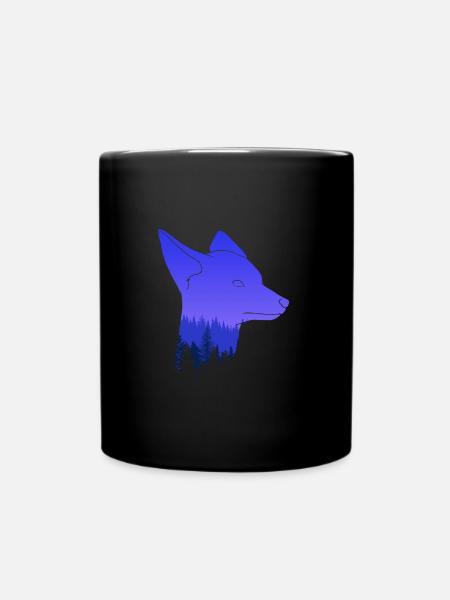 Fuchskopf Fuchs - Tasse einfarbig - Schwarz