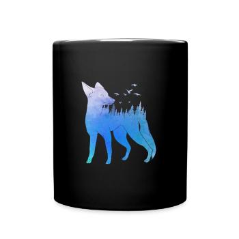 Fox Forest Design Chasse au chasseur de renards - Mug uni - noir - Devant
