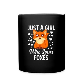 Enfants Renard Juste une fille qui aime les renards - Mug uni - noir - Devant