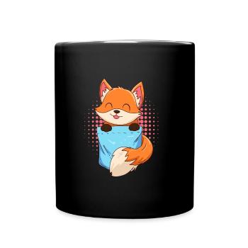Renard dans la poitrine Pocket Shirt Pocket Fake Breast Pocket - Mug uni - noir - Devant