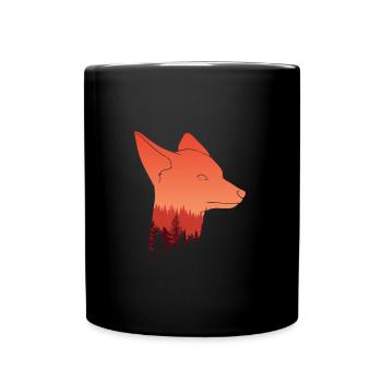Fuchskopf Fuchs - Tasse einfarbig - Schwarz - Vorne