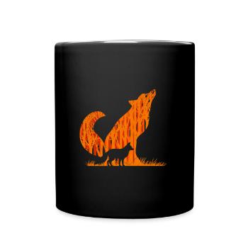 Fox Silhouette Fox Forest Hunter - Mug uni - noir - Devant