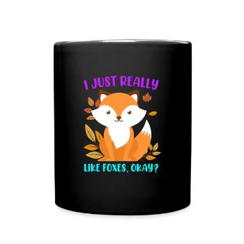 J’aime beaucoup les renards renards enfants - Mug uni - noir - Devant