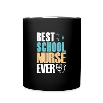 Beste Schulkrankenschwester - Tasse einfarbig - Schwarz - Vorne