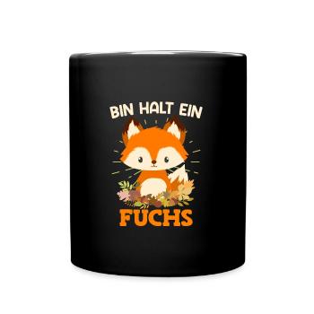 Bin halt ein Fuchs Kinder - Tasse einfarbig - Schwarz - Vorne
