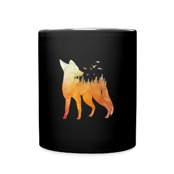 Fox Forest Design Chasse au chasseur de renards - Mug uni - noir - Devant