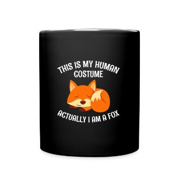Das ist mein Menschen Kostüm ich bin ein Fuchs - Tasse einfarbig - Schwarz - Vorne