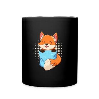 Renard dans la poitrine Pocket Shirt Pocket Fake Breast Pocket - Mug uni - noir - Devant