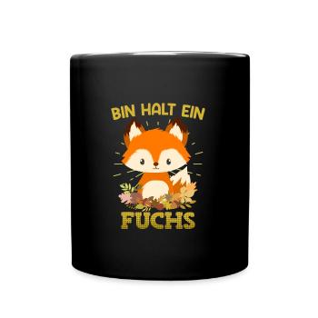 Bin halt ein Fuchs Kinder - Tasse einfarbig - Schwarz - Vorne