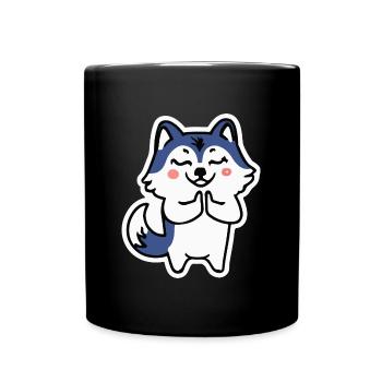 Husky Namaste Dog Cadeau Malamute - Mug uni - noir - Devant