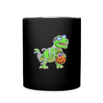 Dinosaur Halloween Mummy - Full Colour Mug - black - Front