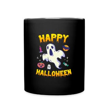 Happy Halloween Ghost - Full Colour Mug - black - Front