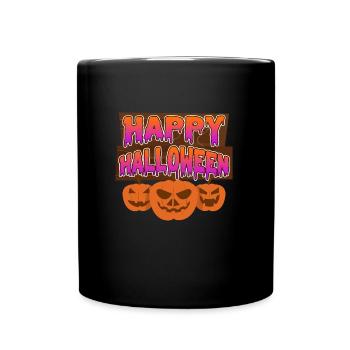 Halloween Kürbis Happy Halloween - Tasse einfarbig - Schwarz - Vorne