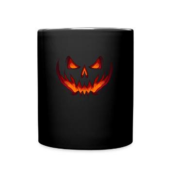 Citrouille effrayante Halloween - Mug uni - noir - Devant
