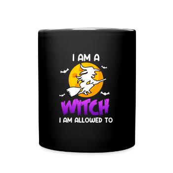 Halloween Hexe - Tasse einfarbig - Schwarz - Vorne