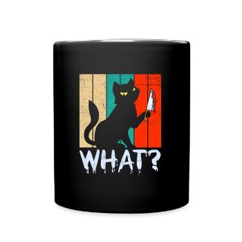 Creepy Killer Halloween Cat - Full Colour Mug - black - Front